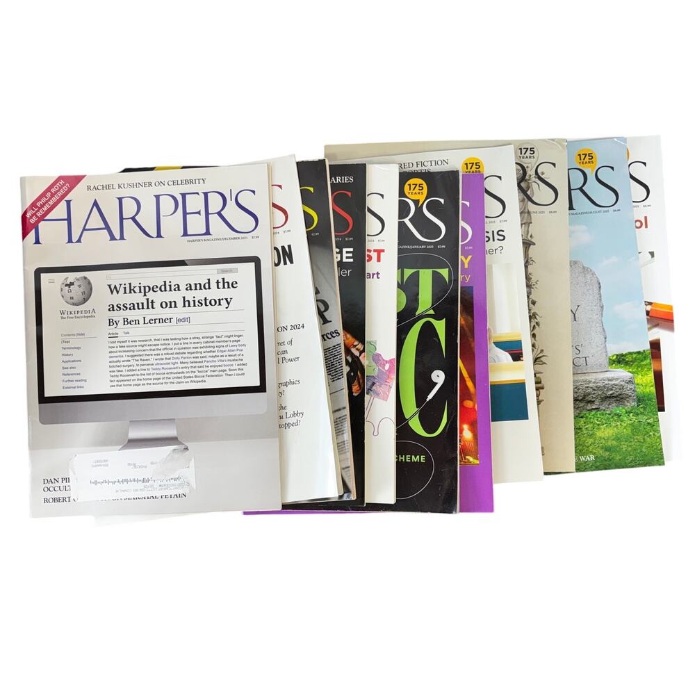 Harper's Magazine Lot of 11 Single Issues from 2023-2025
